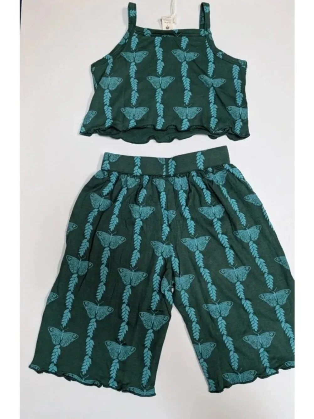 Kate Quinn Bamboo Green Juniper Butterfly Vine 18-25 Months Jade Set